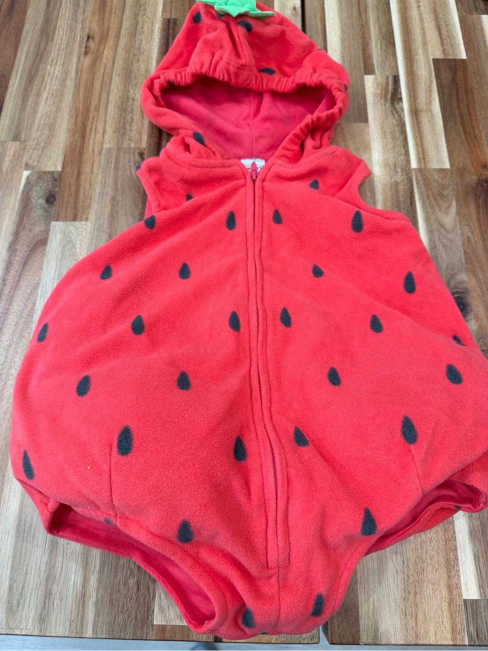 Carter's Coral Red Baby Jacket strawberry Halloween costume size 12 m